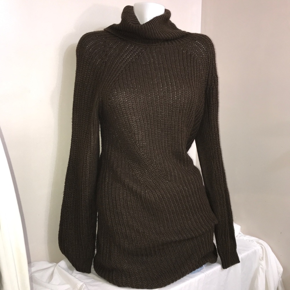 MOIETY Chocolate Brown Cable Knit Sweater Dress
